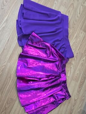 2 Mini Skirts (Amazon)Metallic Purple Skater Mini Skirt And Purple
